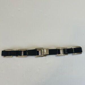 Suzi Roher Black Belt with Silver Buckles